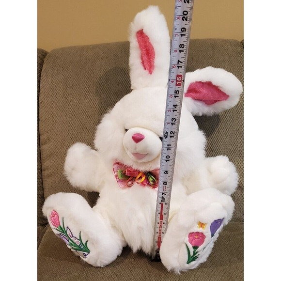 Tb Toy Trading Co Large Rabbit with Appliqued and Embroidered Floral Feet - Picture 10 of 12